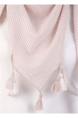 Kefiah  in lana artigianale con pon pon Art Tricot | SMALL STRIPE KEFIAHROSA